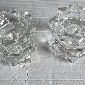 Mikasa Crystal Candle Holder Set